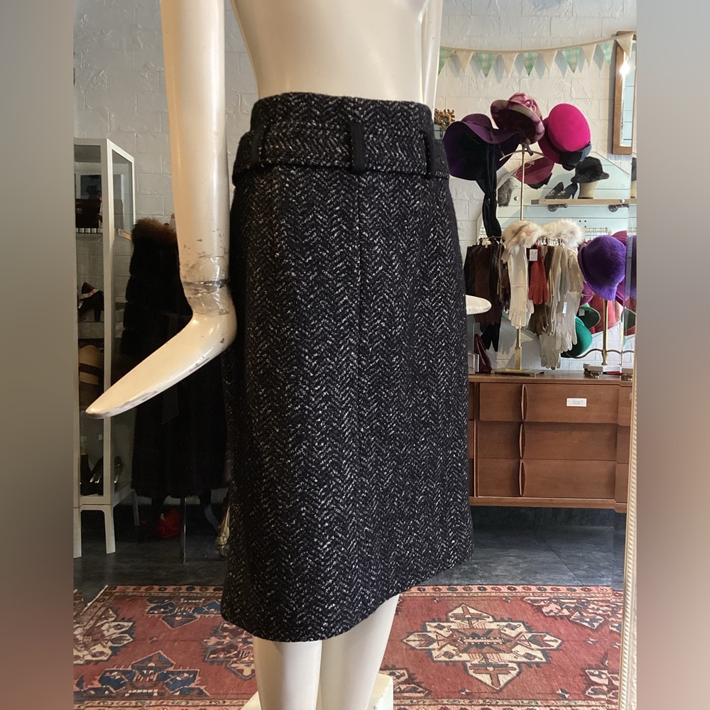 Tony Burch Black Herringbone Skirt - Picture 2 of 14